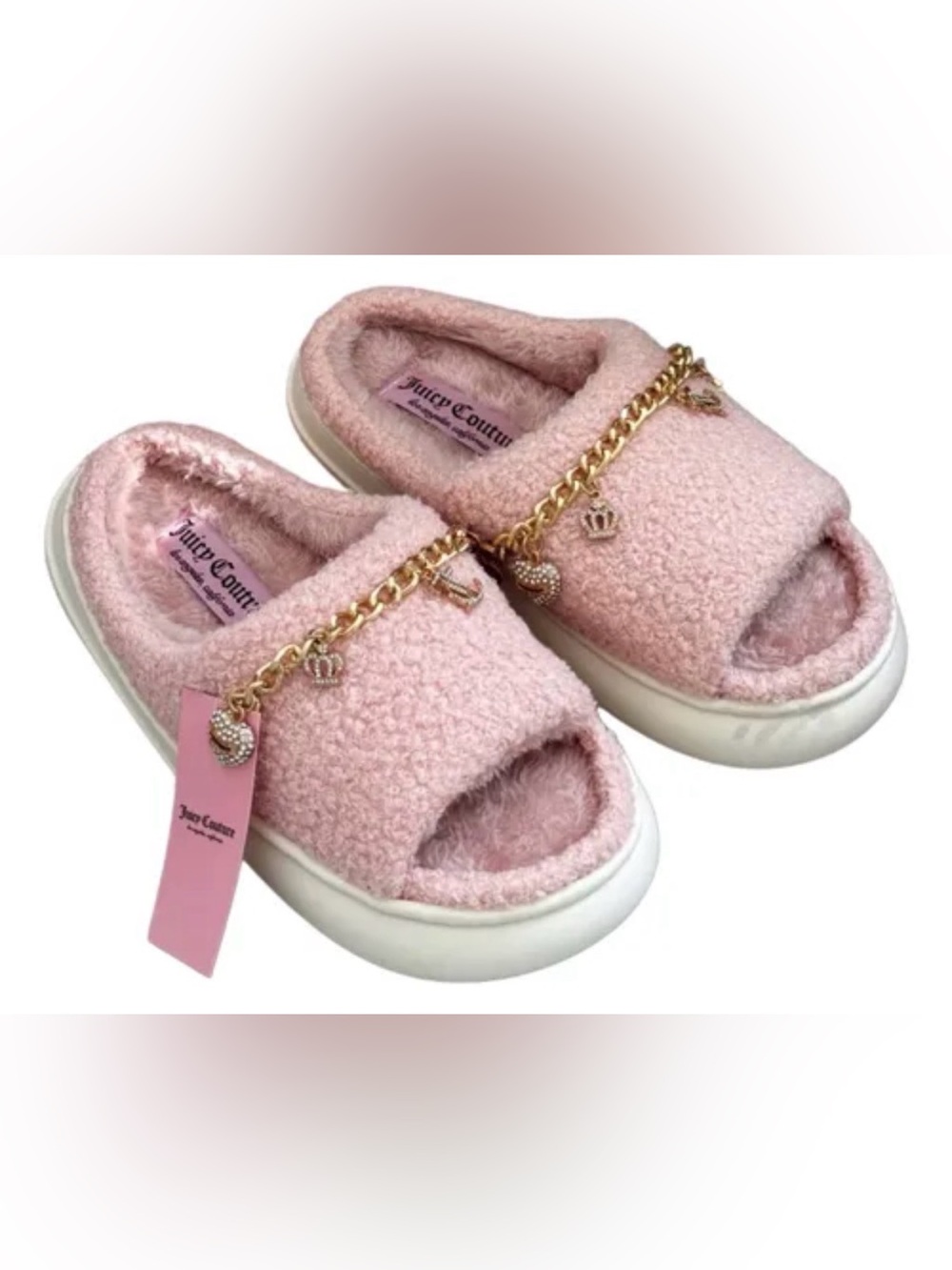 Juicy Couture Women's Charm Pendant Slippers Size M7/8‎